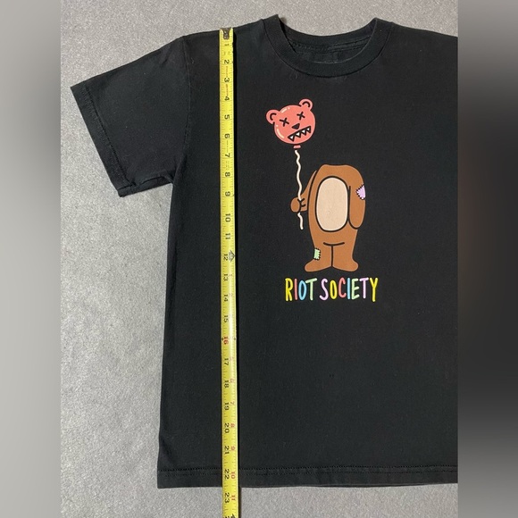 Riot Society Bear Balloon Head Black Short Sleeve T-Shirt Size Small - Picture 4 of 6